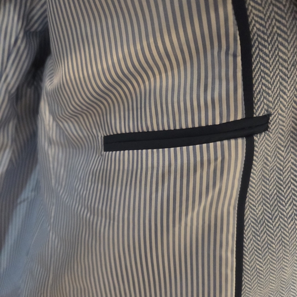 J. Crew Womens Re-Imagined Blue Herringbone Preppy Linen-Cotton Blazer Sz 16 - Picture 6 of 11
